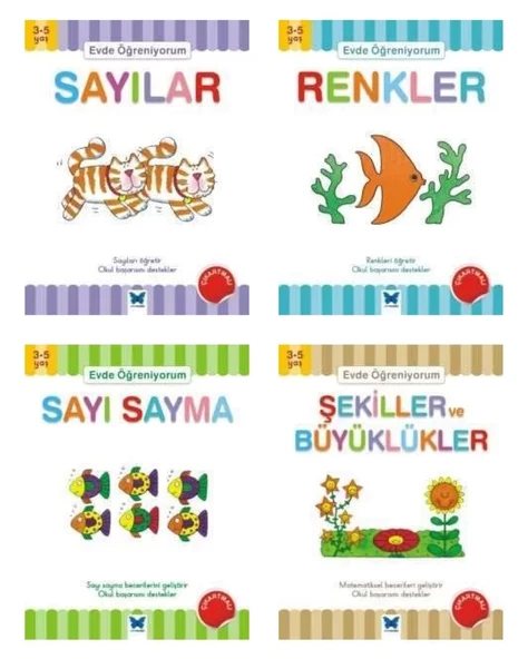 Evde Öğreniyorum Sayılar Renkler Sayı Sayma Şekiller ve Büyüklükler 3-5 Yaş