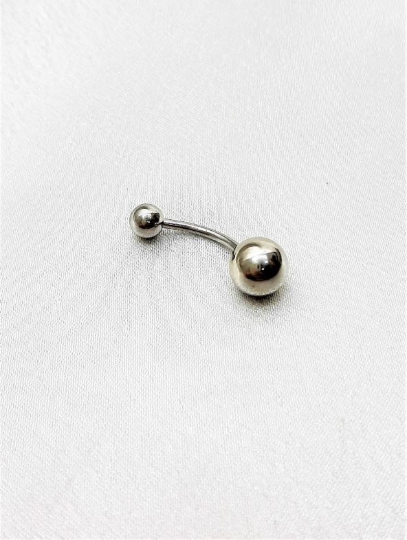 316L CERRAHİ ÇELİK METAL TOP ÇİFT TARAF TOPU ÇIKABİLEN GÖBEK PİERCİNG-GBKPR57 - 3
