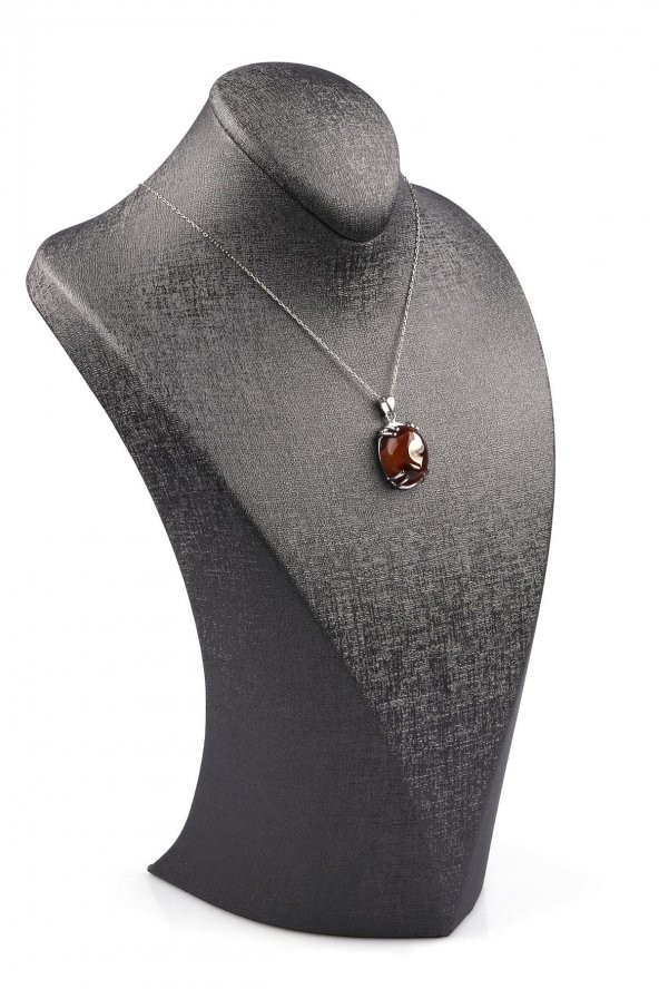 Akik Doğal Taş 925 Ayar Gümüş Kolye - Resim 2