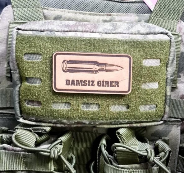DAMSIZ GİRER - Deri PEÇ - Arma - Askeri Patch - 3