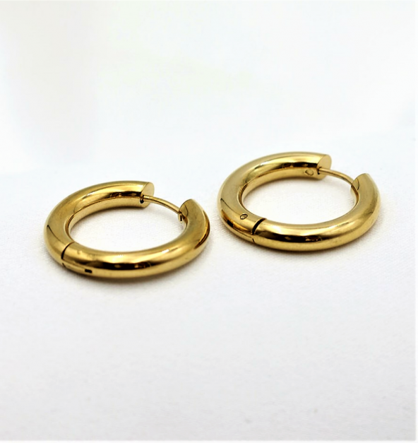 Gold Cerrahi Çelik Kararmaz Spor 12 MM Halka Küpe-ÇEHAKÜ32 - 2