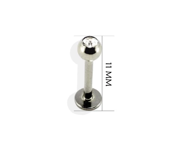316L CERRAHİ ÇELİK BEYAZ TAŞ DUDAK,TRAGUS,KIKIRDAK,KULAK PİERCİNG-00VP18 - 2