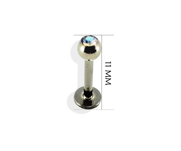 316L CERRAHİ ÇELİK BEYAZ TAŞ DUDAK,TRAGUS,KIKIRDAK,KULAK PİERCİNG-00VP18 - 8