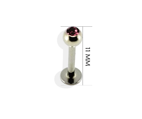 316L CERRAHİ ÇELİK BEYAZ TAŞ DUDAK,TRAGUS,KIKIRDAK,KULAK PİERCİNG-00VP18 - 6