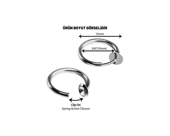 DELİKSİZ SIKIŞTIRMA FAKE PİERCİNG TÜM BÖLGELERE UYGUN  2 ADET PİERCİNG 316L CERRAHİ PASLANMAZ ÇELİK-00VP73 - 3