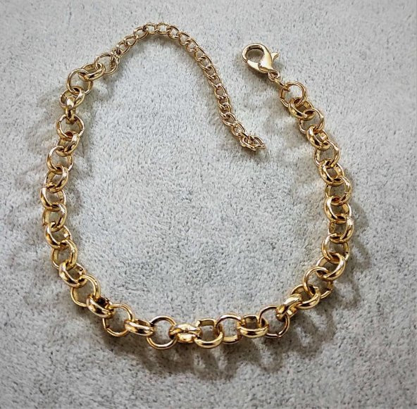 GOLD KAPLAMA 6 MM HALKA ZİNCİR BİLEKLİK-BİLEKLİK50 - 3