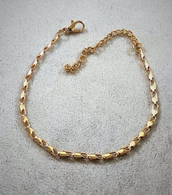 GOLD KAPLAMA 3 MM ARPA ZİNCİR BİLEKLİK-BİLEKLİK47 - 2