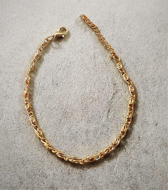 GOLD KAPLAMA 3 MM BURGU ZİNCİR BİLEKLİK-BİLEKLİK46 - 2
