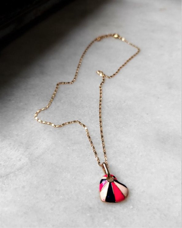 GOLD KAPLAMA 3 RENK KALP FİGÜR ZİNCİR KOLYE-0KOL88 - Resim 5