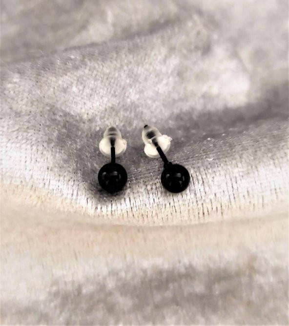 SİYAH 4 MM TOP KÜPE-KÜPE45 - 3
