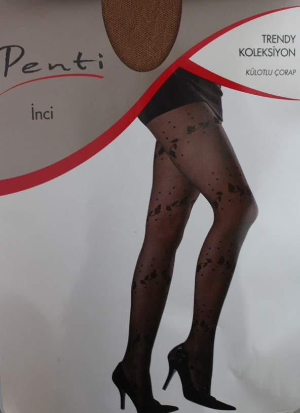 PENTİ-00939 KADIN İNCİ 2 DENYE DESENLİ KÜLOTLU ÇORAP - 1