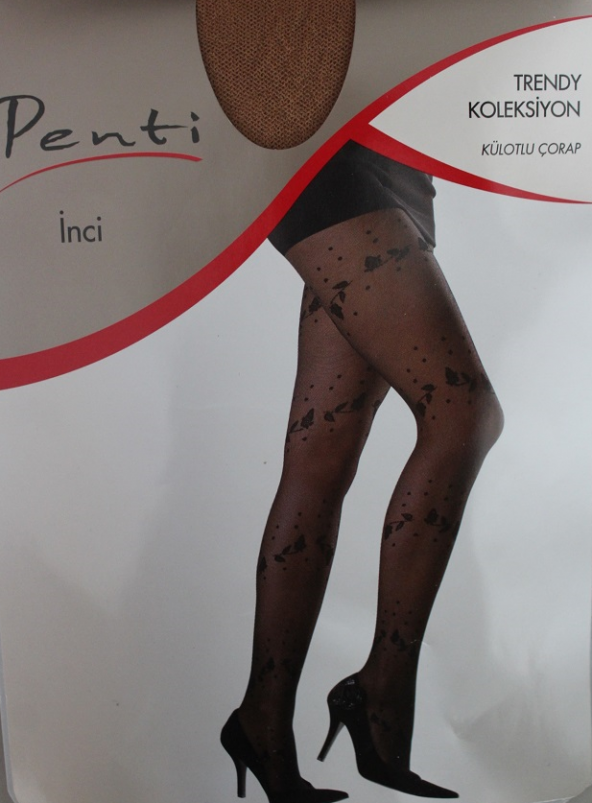 PENTİ-00939 KADIN İNCİ 2 DENYE DESENLİ KÜLOTLU ÇORAP - 2