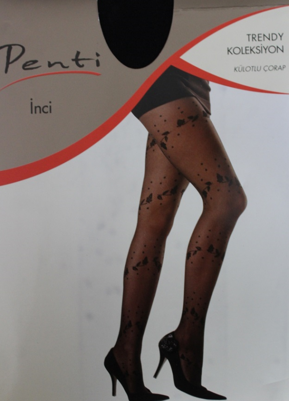 PENTİ-00939 KADIN İNCİ 2 DENYE DESENLİ KÜLOTLU ÇORAP - 3