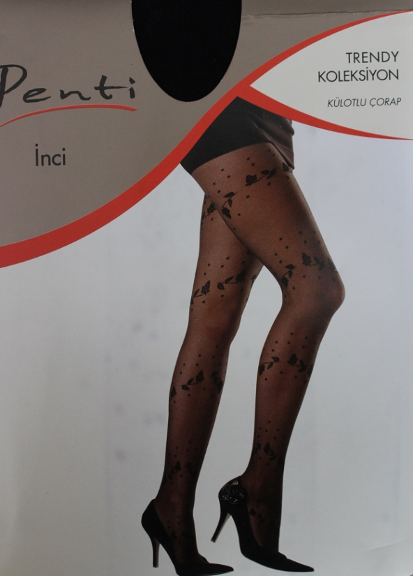 PENTİ-00939 KADIN İNCİ 2 DENYE DESENLİ KÜLOTLU ÇORAP - 4