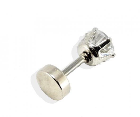 ZİRKON TAŞLI 316L CERRAHİ ÇELİK KIKIRDAK,TRAGUS,KULAK PİERCİNG-00VP04 - 2