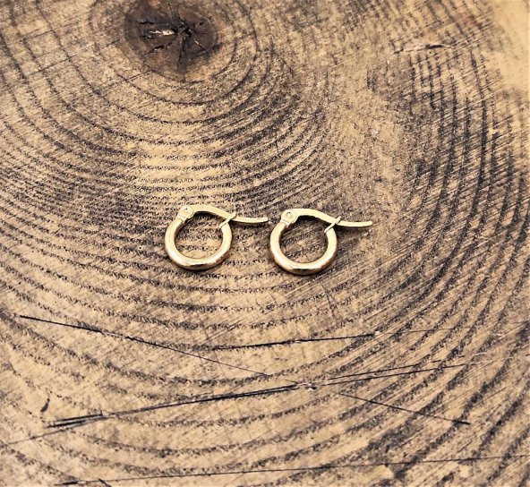 316L CERRAHİ ÇELİK ARKASI KAPALI 10 MM GOLD KAPLAMA VİP SERİ HALKA KÜPE-ÇEHAKÜ26 - 4