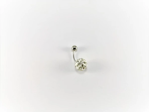 ŞAMBALA HAMUR SWAROVSKİ RENKLİ TAŞ 11 MM GÖBEK PİERCİNG-GBKPR43 - 6