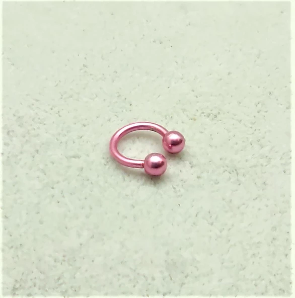 316L CERRAHİ ÇELİK PİERCİNG 8 MM PEMBE KAPLAMA DİŞ,DUDAK,KIKIRDAK,TRAGUS,KAŞ,KULAK SMİLEY PİERCİNG-00VP75