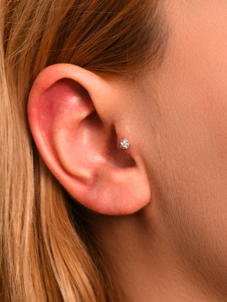 316L CERRAHİ ÇELİK ŞAMBALA HAMUR BEYAZ TAŞ DUDAK,TRAGUS,KIKIRDAK,KULAK PİERCİNG-00VP61 - Resim 5