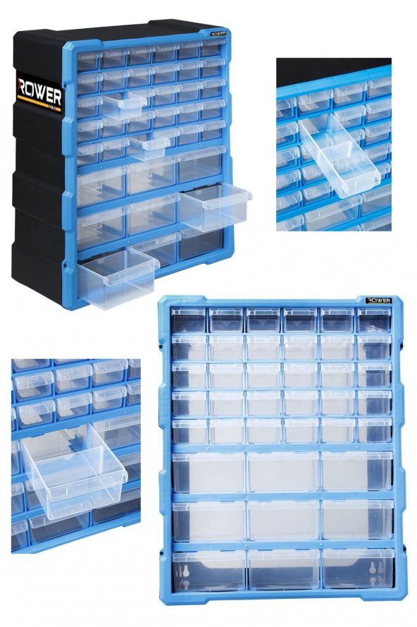 Rowermax Mono Blok Çekmeceli Organizer 39lu Büyük Boy ASR-6001