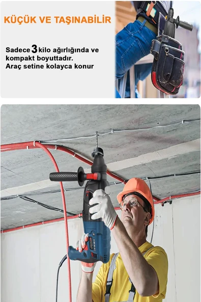 Alman 3500 Watt Kırıcı Delici Metal Dişli Şanzuman Hilti Darbeli Matkap 2 yıl Garantili - 2