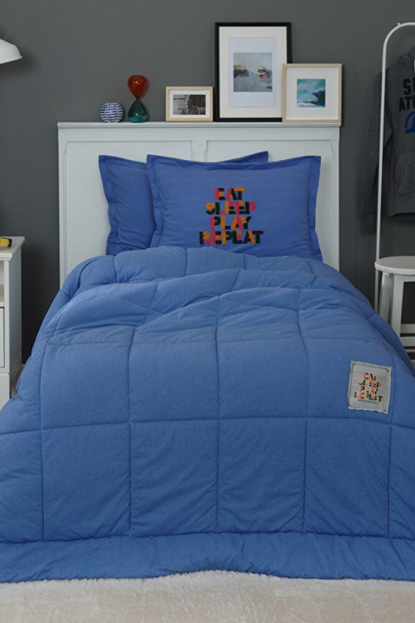 Motto Cotton Comfort Tek Kişilik Mavi - 2