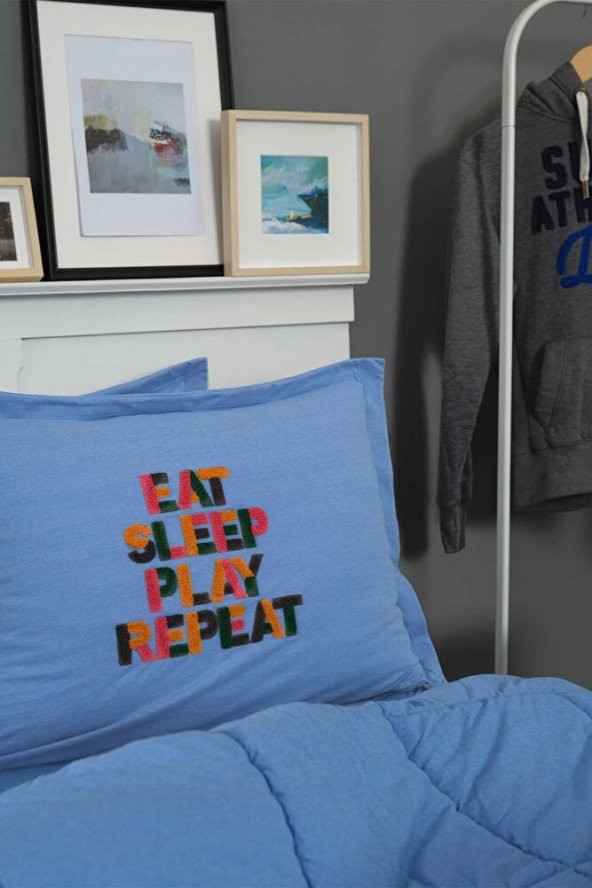 Motto Cotton Comfort Tek Kişilik Mavi - 5