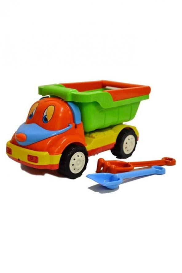 Sevimli Kırmızı Saplı ve Kürekli Kamyon 30x12x12 cm - 2