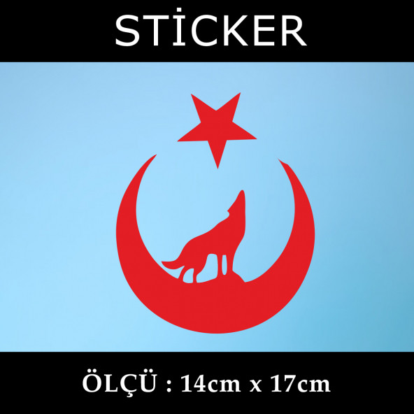 kurt ulu ayyıldız -  2 ADET sticker araba cam bagaj uyumlu et,ket kask motosiklet dolap cam uyumlu yapışkan