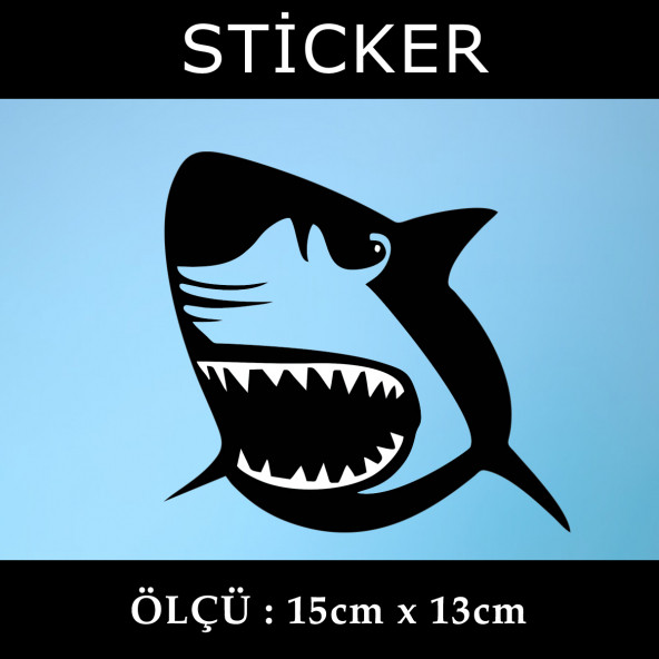 jaws köpekbalığı -  2 ADET sticker araba cam bagaj uyumlu et,ket kask motosiklet dolap cam uyumlu yapışkan ürün görseli