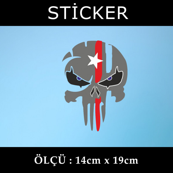 iskelet kuru kafa ayyıldız - 2 ADET sticker araba cam bagaj uyumlu et,ket kask motosiklet dolap cam uyumlu yapışkan