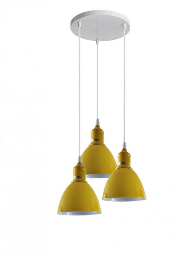 mylights  sarı üçlü modern spor sarkıt avize  salon avize oturma odası avize