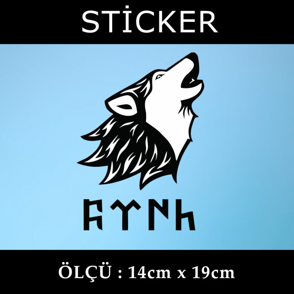 göktürk kurt ulu - 2 ADET sticker araba cam bagaj uyumlu et,ket kask motosiklet dolap cam uyumlu yapışkan