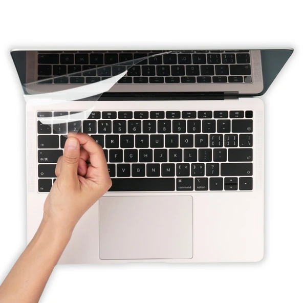 MacBook Air 13.6 M2 M3 M4 Parlak Anti Scratch Ekran Koruyucu Retina Net Goruntu Touch ID - Resim 5