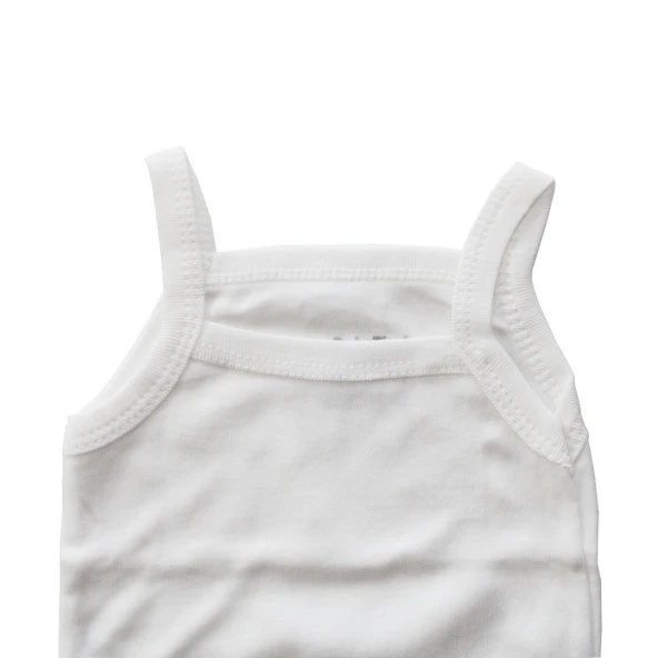 Unisex Ekru İp Askılı Çıtçıtlı Badi Zıbın - 2