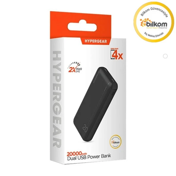 Hypergear 20000mAH Dual UsbA Çıkışlı Powerbank Siyah - 6