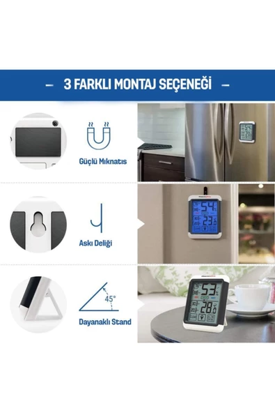 Cosmostech Thermo TP-55 Termometre İç Mekan Dijital Isı ve Nem Ölçer - 3