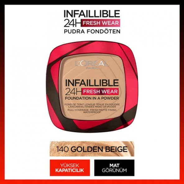 Infaillible 24H Fresh Wear Pudra Fondöten 140 Golden Beige