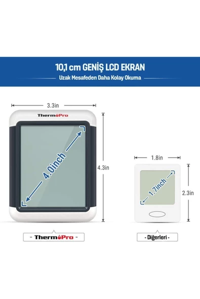 Cosmostech Thermo TP-55 Termometre İç Mekan Dijital Isı ve Nem Ölçer - 6