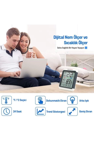 Cosmostech Thermo TP-55 Termometre İç Mekan Dijital Isı ve Nem Ölçer - 4