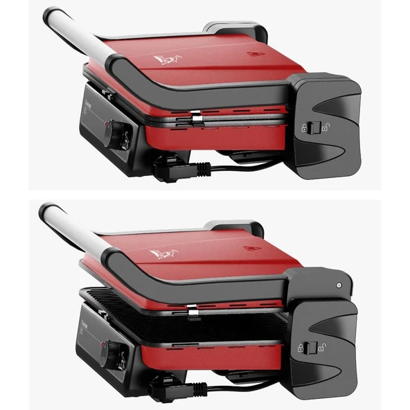 Gazzella TST 1000 K Tostum 2000W Tost ve Izgara Makinesi - Kırmızı - 3