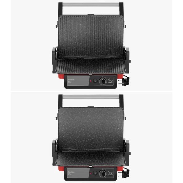 Gazzella TST 1000 K Tostum 2000W Tost ve Izgara Makinesi - Kırmızı - 4