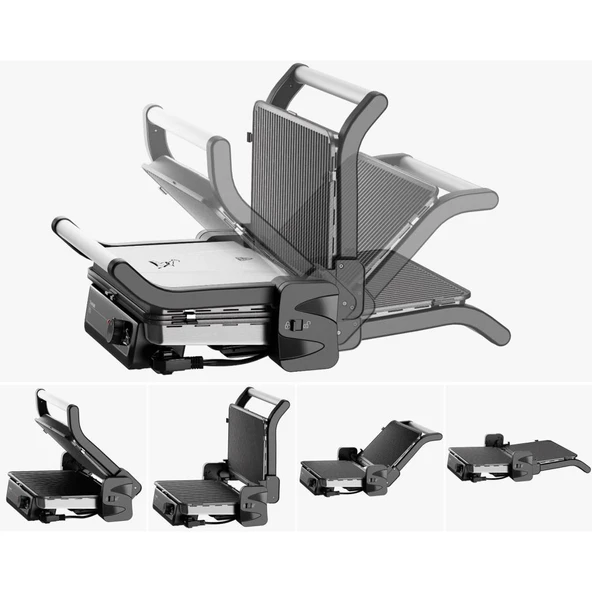 Gazzella TST 1000 I Tostum 2000W Tost ve Izgara Makinesi - İnox - 2