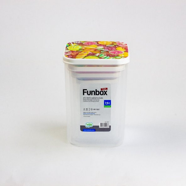 Hobby Life 4Lü Uzun Funbox Saklama Kabı (0,9+1,4+2,1+3,1 Lt) Şeker Desenli - 2