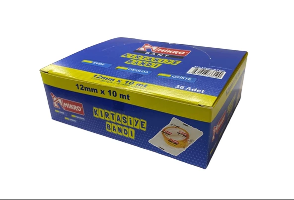 Mikro Kırtasiye Bandı 12mmx10m 36 adet - 4
