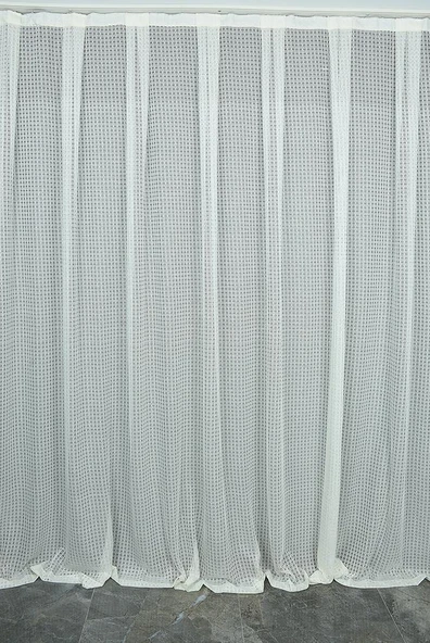 KARDELEN MODEL KREM RENK TEK KANAT Hazır dikilmiş Pileli Fon Perde 300*260 cm - Resim 2