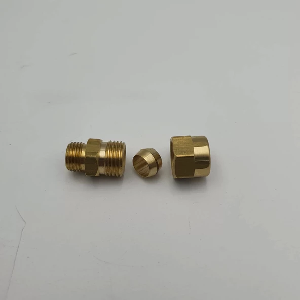Sarı Pirinç Yüksüklü Rekor 1/4 - 10mm - 6