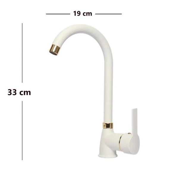 Venita Beyaz Gold Mutfak Eviye Batarya - 6