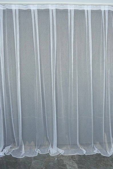 KURŞUNLU BAKLAVA MODEL BEYAZ RENK TEK KANAT Hazır dikilmiş Pileli Fon Perde 300*260 cm - Resim 2