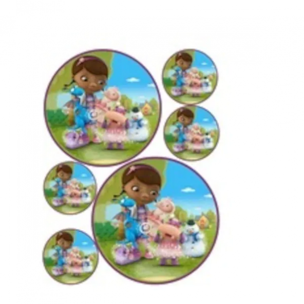 Dc Mcstuffins Yenilebilir Kağıda Resimli Pasta Dekoru Baskısı